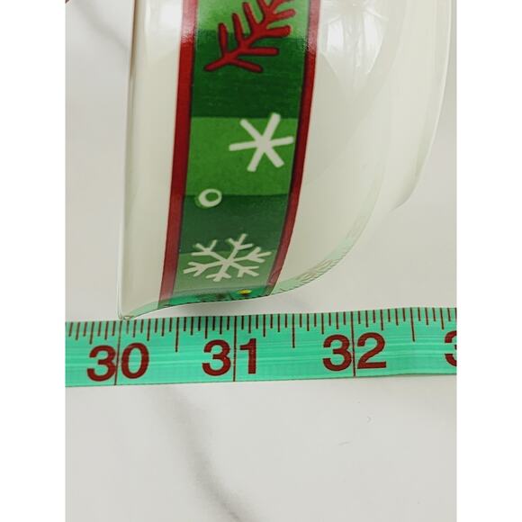 Longaberger Pottery Small Holiday Bowl 4 1/4" Christmas Snowflake Pattern Vtg - Picture 11 of 12
